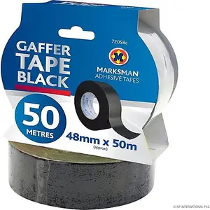 50M Gaffer Black Duct Tape Strong Reliable Strong Multipurpose Repair Adhesive