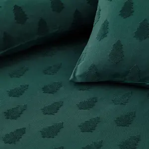 The Linen Yard Tufted Tree Festive 100% Cotton Duvet Cover Set