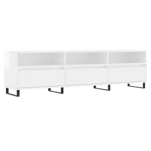 Berkfield TV Cabinet High Gloss White 150x30x44.5 cm Engineered Wood