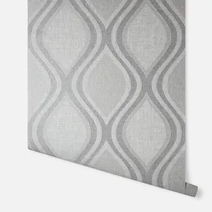 Arthouse Curve Geometric Grey Wallpaper 295101