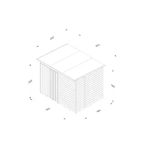 Beckwood 8x6 Pent Shed - No Windows - Double Door