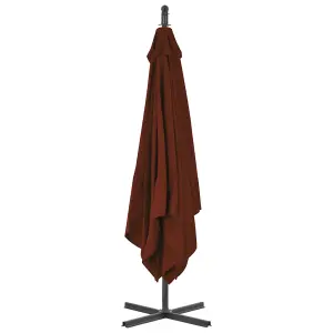 Berkfield Cantilever Umbrella with Steel Pole 250x250 cm Terracotta