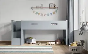 Flair Grey Charlie Mid Sleeper Staircase Cabin Bed