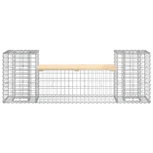 Berkfield Garden Bench Gabion Design 183x41x60.5 cm Solid Wood Pine