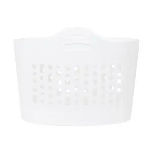 Wham 4 Piece Plastic Flexi Basket Set (2 x 8L/2 x 50L) Ice White