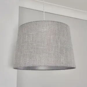 Inlight Petra Dark Grey Woven effect Slubby Light shade (D)40cm