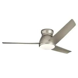 Elstead Kichler Eris 3 Blade 152cm Ceiling Fan with LED Light Brushed Nickel IP44 Remote Control