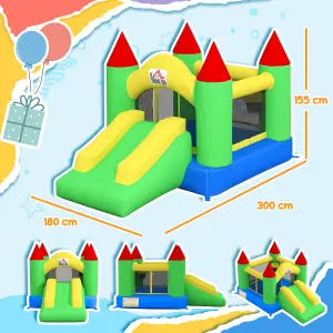 HOMCOM Bouncy Castle with Slide Inflatable Bouncer Kids Jumper Bounce Castle