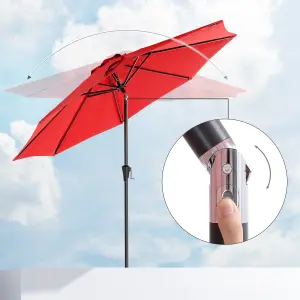 3M Round Garden Parasol Sun Shade Outdoor Patio Umbrella UV50+, with Crank