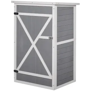 Outsunny Garden Shed Outdoor Tool Storage w/ 2 Shelve 75 x 56 x115cm Grey