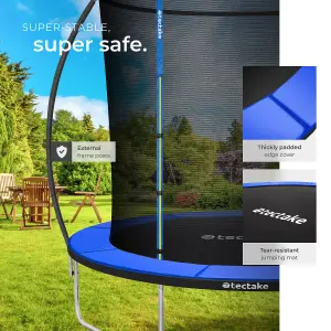 Trampoline Jumpy - tear resistant mat, safety net, padded edges, entry ladder - 244 cm