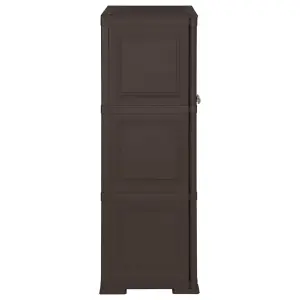 Berkfield Plastic Cabinet 79x43x125 cm Wood Design Brown