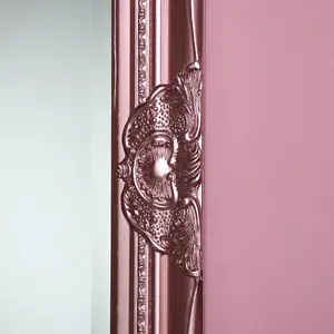 Melody Maison Tall Ornate Rose Gold Pink Mirror 47cm x 142cm