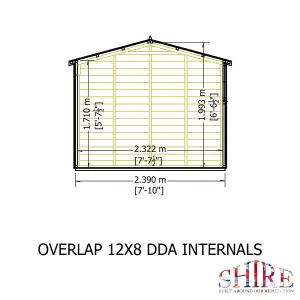 Shire Overlap 12x8 Double Door Shed with Windows