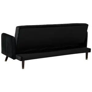 Beliani Glam Sofa Bed SENJA Black Velvet