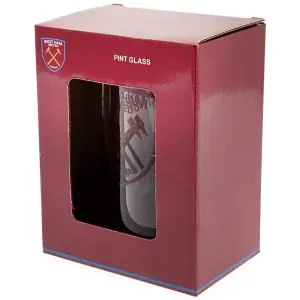 West Ham United FC Crest Glass Stein Clear/Burgundy (One Size)