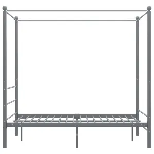 Berkfield Canopy Bed Frame Grey Metal 120x200 cm