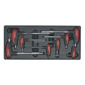 Sealey Tool Tray with T-Handle Ball-End Hex Key Set 8pc TBT06