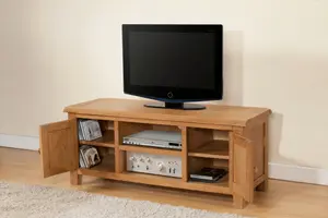 Shrewsbury Large TV Unit - L45 x W120 x H50 cm - Oak