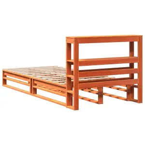 Berkfield Bed Frame without Mattress Wax Brown 100x200 cm Solid Wood Pine