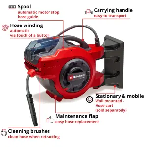 Einhell Li 18v Retractable Hose Reel with 30m Hose Wall Mounted + 4AH Kit