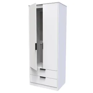 Madrid 2 Door 2 Drawer Wardrobe in White Matt (Ready Assembled)