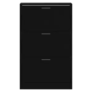 Berkfield Shoe Cabinet Black 63x24x103 cm Engineered Wood