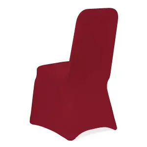 Polyester Spandex Chair Covers for Wedding Decoration - Burgundy, Pack of 10