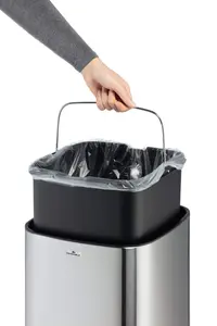 Durable Smart Gesture Motion Sensor Kitchen Bin - Stainless Steel - 35L Silver