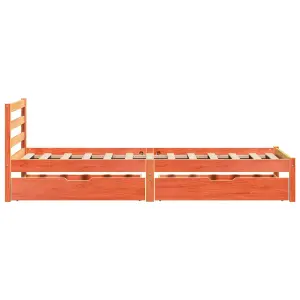 Berkfield Bed Frame without Mattress Wax Brown 100x200 cm Solid Wood Pine