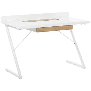 Home Office Desk with Storage White FOCUS