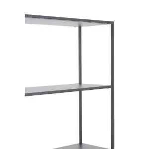 Interiors By Premier Stylish Grey Metal Multi Shelf Unit, Practical Design Corner Shelf Unit, Multi Level Narrow Shelving Unit