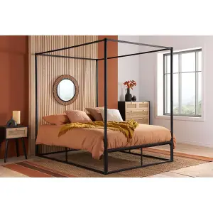 Birlea Farringdon King Metal 4 Poster Bed Black