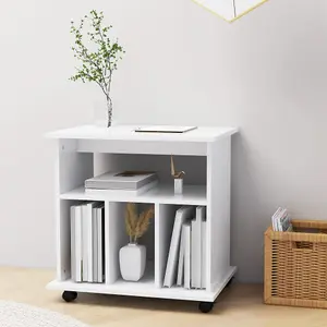 Berkfield Rolling Cabinet White 60x45x60 cm Engineered Wood