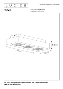 Lucide Xirax Modern Ceiling Spotlight - LED Dim to warm - GU10 - 3x5W 2200K/3000K - Black