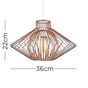 ValueLights Sinat Disperse Geometric Design Copper Wire Basket Cage Ceiling Pendant Light Shade