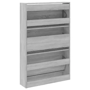 Berkfield Shoe Cabinet Grey Sonoma 80x21x125.5 cm Engineered Wood