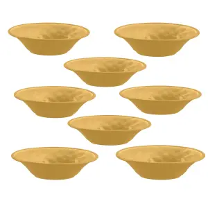 Purely Home Crackle Gold Melamine Low Bowls - Set of 8