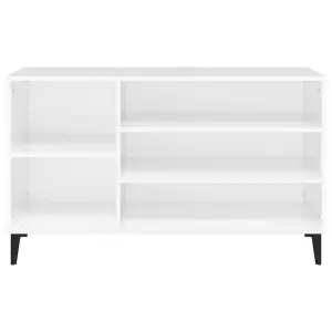 Shoe Cabinet High Gloss White 102x36x60 cm Engineered Wood