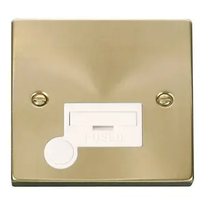 Satin / Brushed Brass 13A Fused Connection Unit With Flex - White Trim - SE Home