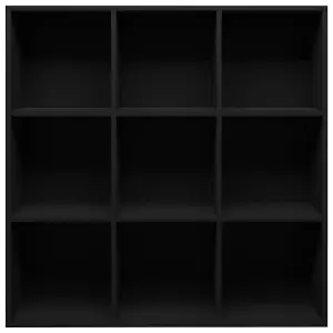 Berkfield Book Cabinet Black 98x30x98 cm Engineered Wood