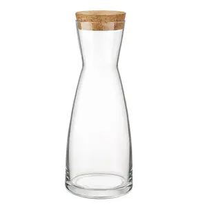 Bormioli Rocco - Ypsilon Glass Carafes with Cork Lids - 285ml - Pack of 6