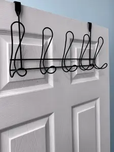 Showerdrape Lyrical Black Over Door Storage Hooks