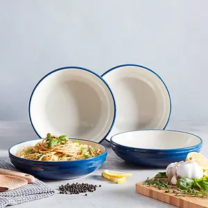 Barbary & Oak Foundry Pasta Bowls, Set of 4 Blue