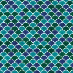 Mosaic sheet in ceramic on net 290mm x 285mm - Blue Wave