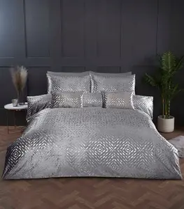 Bellagio Embellished Silver Single Duvet Cover Set