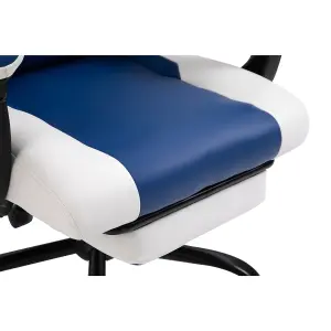 Vinsetto Gaming Chair w/ Headrest, Footrest, Racing Gamer Recliner, Blue White