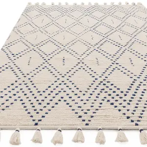 Asiatic Nepal Cream Blue Diamond Rug-200cm X 290cm