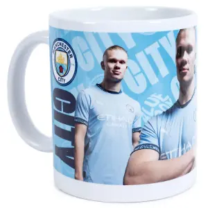 Manchester City FC Erling Haaland Mug Sky Blue/White (One Size)