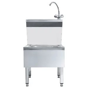 Berkfield Commercial Hand Wash Sink with Faucet Freestanding Stainless Steel